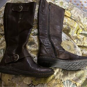BOC by Born Tall Brown Faux Leather Riding Moto Boot